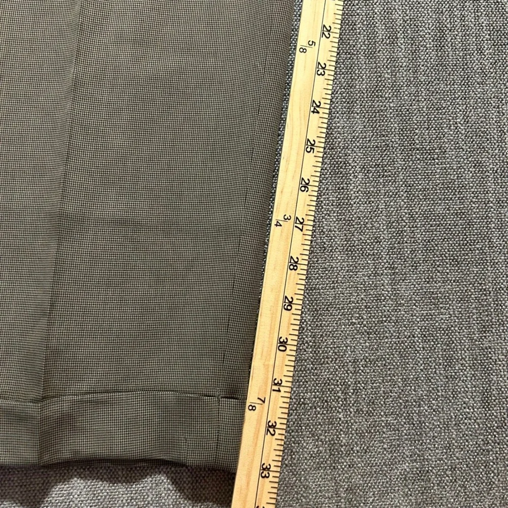 Brooks Brothers 346 Dress Pants Mens 38L Taupe Brown Pleated Cuffed Micro-Check